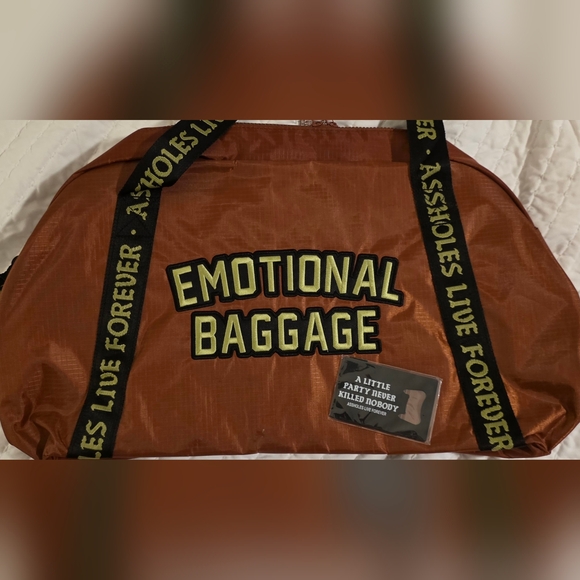 ALF Emotional Baggage/A**holes Live Forever Duffle With Bottle Opener NWOT